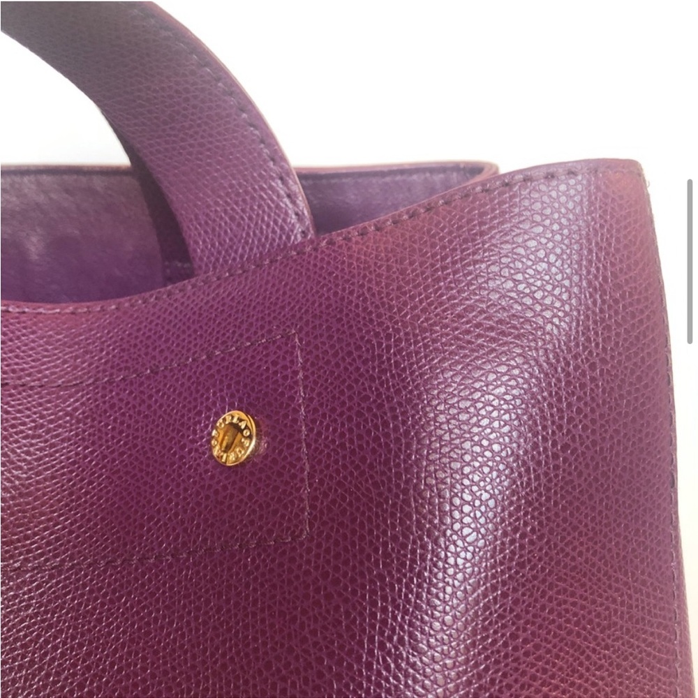 Furla Deep Plum Leather Tote with Gold Logo - Picture 8 of 11
